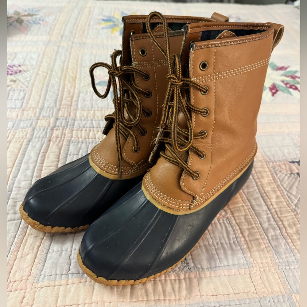 Land’s End Size 6B Duck Boots Women’s Flannel Lined All Weather